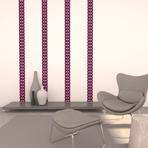 felty Filz Border Bordüre zur Wandgestaltung Wohnraum Modell Robin Größe M Farbe A56 violett Szene 01