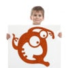 felty Filz Figur Monster zur Wandgestaltung Wohnraum Kinder Modell Gustav Grusel Größe L Farbe A13 orange meliert Modellbeispiel