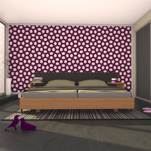 felty Filz Wandpaneel zur Wandgestaltung Wohnraum Modell Frank Farbe A56 violett Szene 01