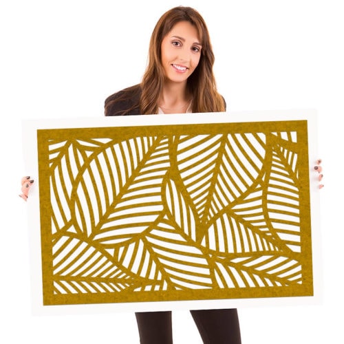 felty Filz Poster Modell Leaf Größe L Farbe A12 senfgelb meliert Modellbeispiel