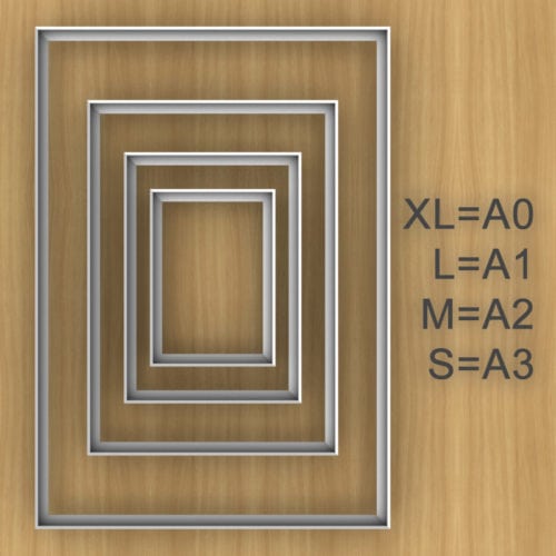 felty Filz Pinnwand Frame, Aluminiumprofil, Groessenübersicht S, M, L und XL